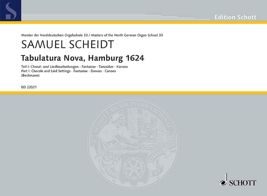 Tabulatura Nova Vol. 33, Part 1: 4 Chorale Settings, 3 Lied Settings, 3 Fantasiae, 3 Dance, 12 Canons, for organ