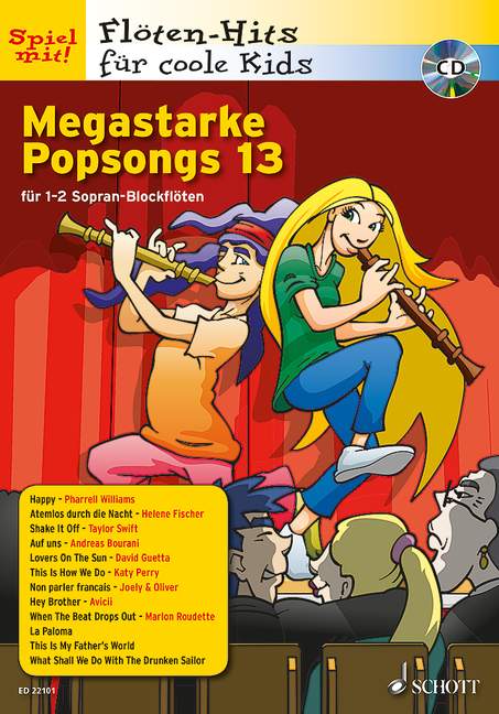 Megastarke Popsongs Vol. 13, for 1-2 soprano recorders