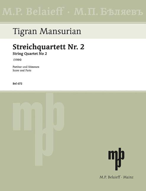 String Quartet No 2, Score and parts