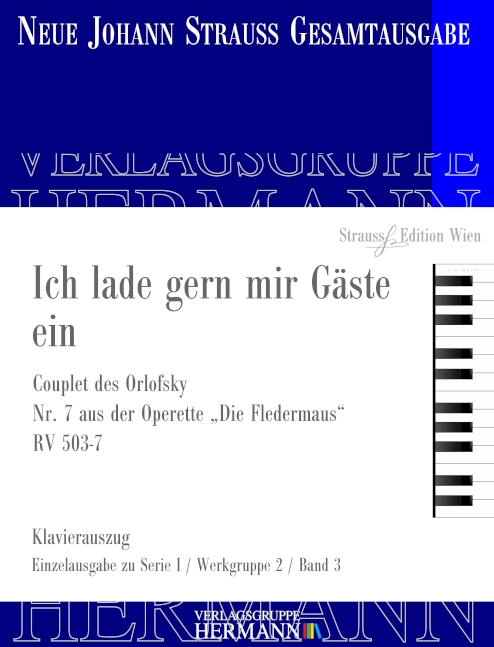 Die Fledermaus - Ich lade gern mir Gäste ein (Nr. 7) RV 503-7, Couplet des Orlofsky, for mezzo-soprano and orchestra, Piano reduction