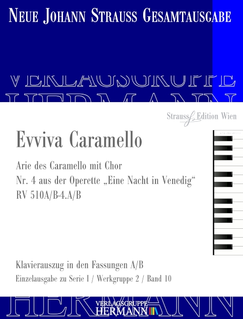 Eine Nacht in Venedig - Evviva Caramello (Nr. 4) RV 510A/B-4.A/B, Arie des Caramello mit Chor, for tenor and orchestra, Piano reduction