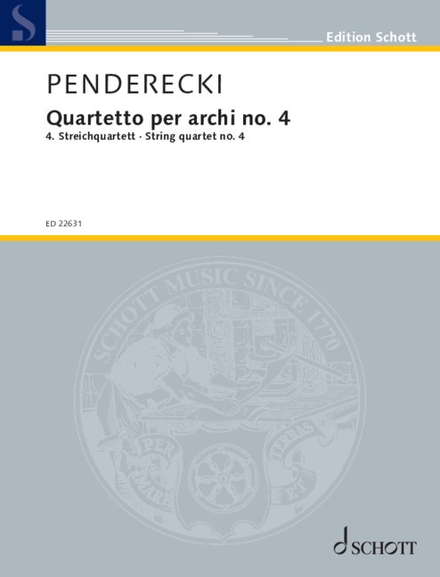 String quartet no. 4, Edited and completed by Claus-Dieter Ludwig, for 2 violins, viola and cello, Score and parts