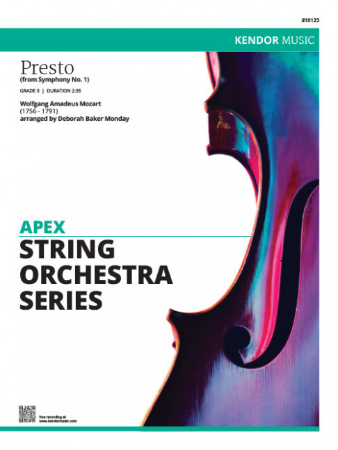 Presto, from Symphony No. 1, for string orchestra, Score and parts