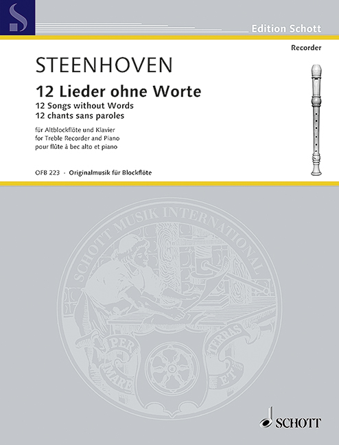 12 Songs without Words, for treble recorder and piano, Performing score