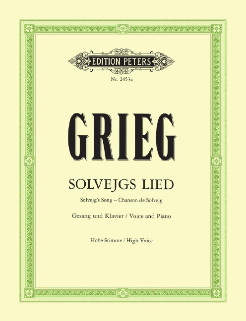 Solvejgs Lied a-Moll, aus: Peer Gynt op. 23, for high voice and piano