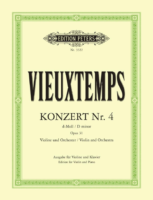 Konzert Nr. 4 d-Moll op. 31, for violin and orchestra, Piano reduction