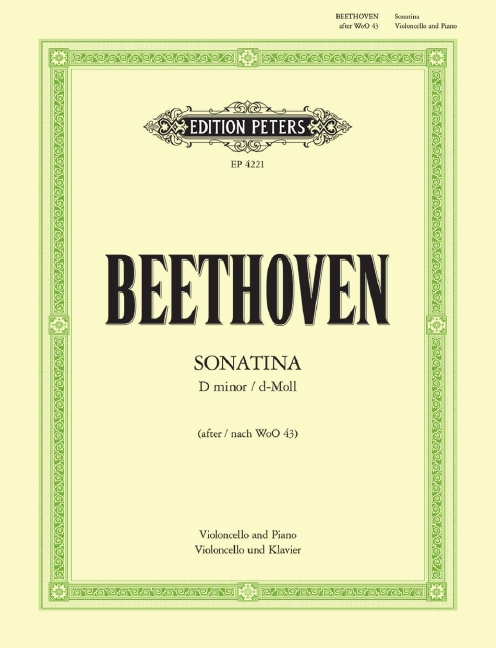 Sonatine d-Moll, Bearbeitung für Violoncello und Klavier (nach WoO 43). 9790577081519 Sonatine d-Moll, Bearbeitung für Violoncello und Klavier (nach WoO 43). 9790577081519