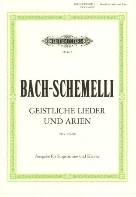 Geistliche Lieder und Arien, aus Georg Christian Schemellis musikalischem Gesangbuch, for voice (medium/high), piano, Vocal and performing score. 9790014030230