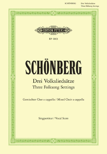 3 Volksliedsätze, for mixed choir a cappella, Choral score