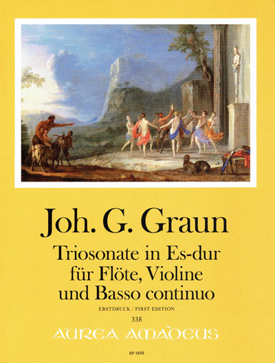 Sonata a tre, Eb major, First Edition, for flute, violin and basso continuo, Score and parts