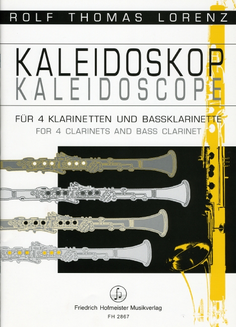 Kaleidoskop, for 4 clarinets, bassclarinet, Score and parts