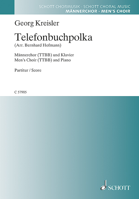 Telefonbuchpolka, Georg Kreisler - Lieder und Chansons, for men's choir (TTBB) and piano, Choral score