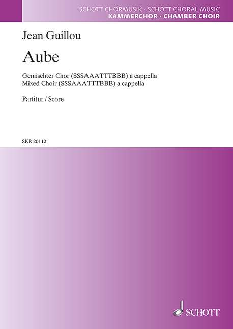 Aube, for mixed choir 12 voices, Choral score