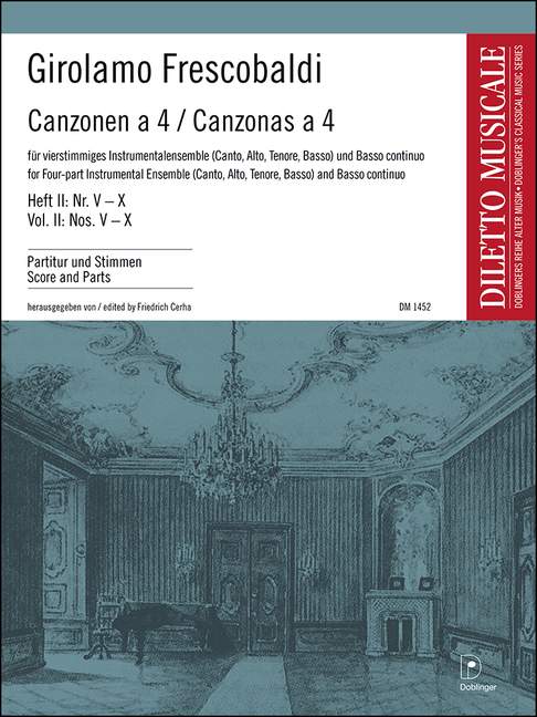 Canzonen a 4 Heft 2 (Nr. 5 - 10), for four part ensemble and basso continuo, Score and parts