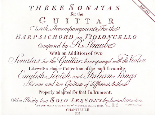 3 Sonatas, Facsimile, for guitar, voice and harpsichord, Performing score