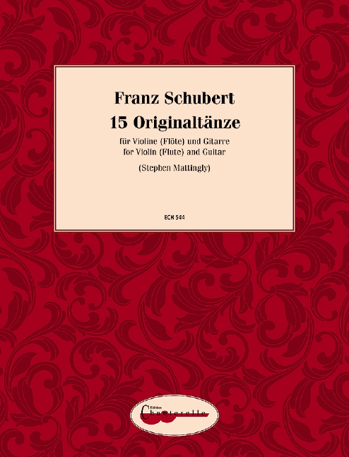 15 Original Dances, von D 365 36 Originaltänze für Klavier, for violin (flute) and guitar, Performing score