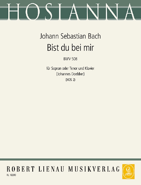 Bist du bei mir BWV 508, for soprano (tenor) and piano