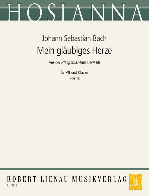 Mein gläubiges Herze BWV 68, aus der Pfingstkantate Also hat Gott die Welt geliebet, for alto and piano