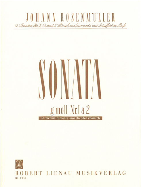 Sonata 1 G minor a 2, for 2 violins and basso continuo, Score