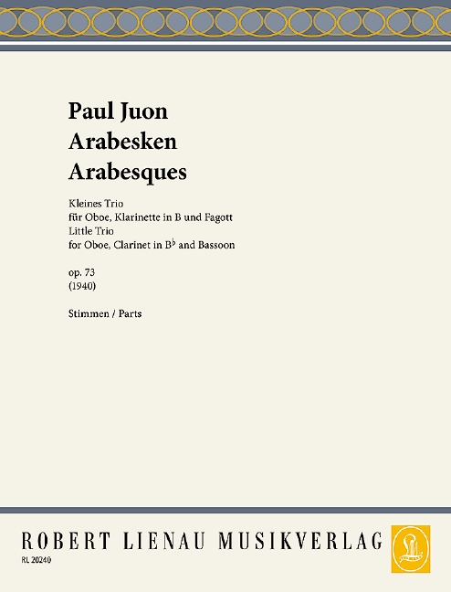 Arabesques op. 73, for oboe, clarinet and bassoon, Set of parts