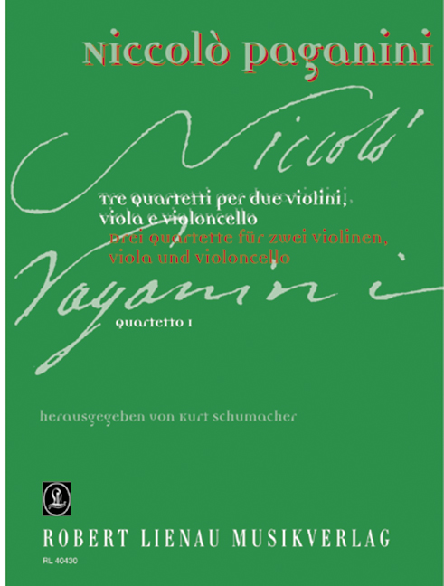 String Quartet No. 1, for 2 violins, viola and cello, Score and parts