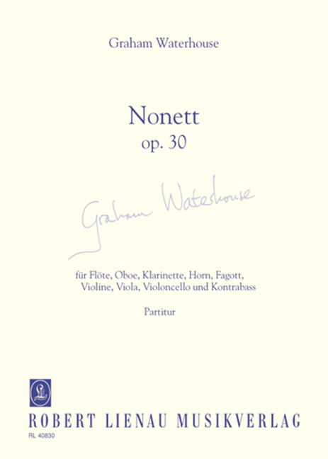 Nonet op. 30, for flute, oboe, clarinet, horn, bassoon, violin, viola, cello and double bass, Score