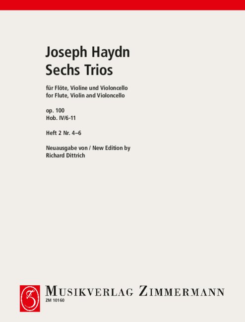 Six Trios op. 100 Hob. IV/6-11 Book 2 Nr. 4-6, for flute, violin and cello, Set of parts