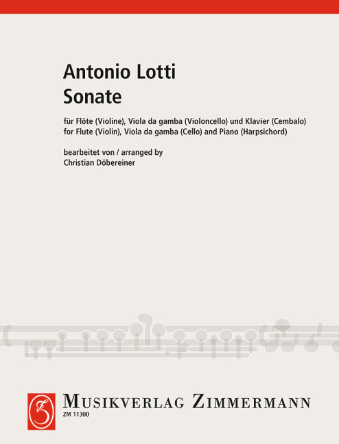 Sonata, for flute (violin), viola da gamba (cello) and piano (harpsichord), Score and parts