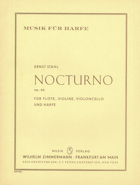 Nocturno op. 66, for flute, violin, cello and harp, Score and parts