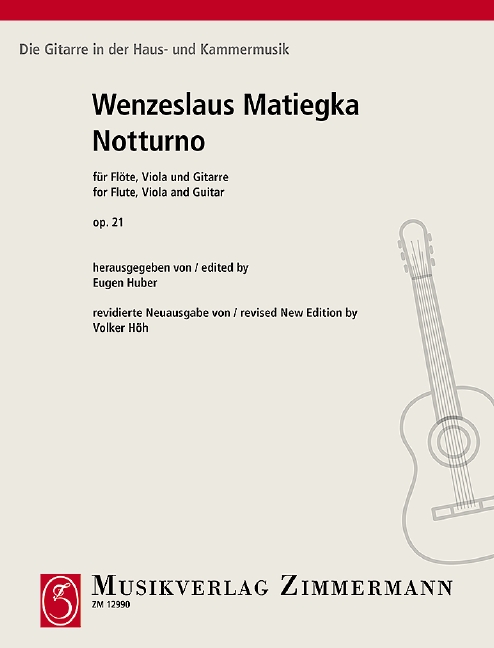 Notturno op. 21 No. 23, new revised edition by Volker Hoeh, for flute, viola and guitar, Set of parts