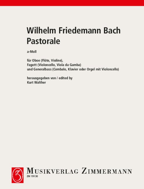 Pastorale A minor, for oboe (flute, violin), bassoon (cello, viola da gamba) and B.c., Score and parts