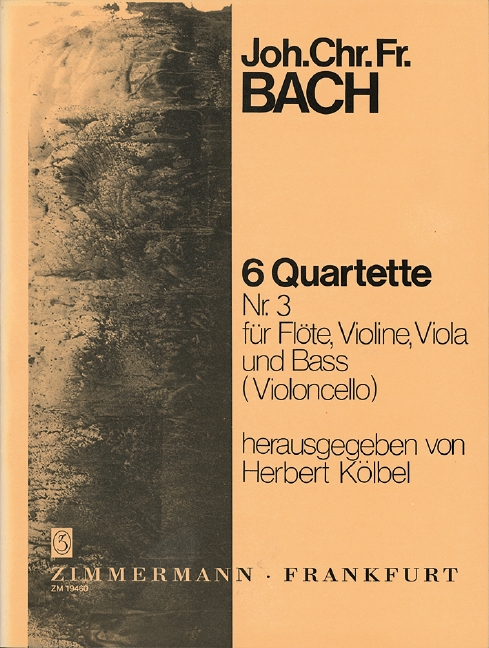 6 Quartets Nr. 3, for flute, violin, viola and bass (cello), Score and parts