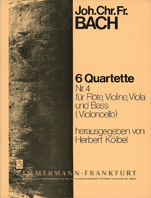 6 Quartets Nr. 4, for flute, violin, viola and bass (cello), Score and parts