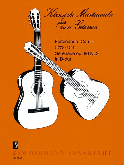 Serenade D major op. 96/2, for 2 guitars, Performing score