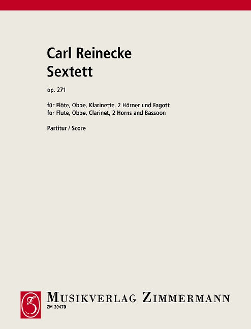 Sextet op. 271, for flute, oboe, clarinet, 2 horns and bassoon, Score