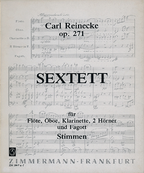 Sextet op. 271, for flute, oboe, clarinet, 2 horns and bassoon, Set of parts