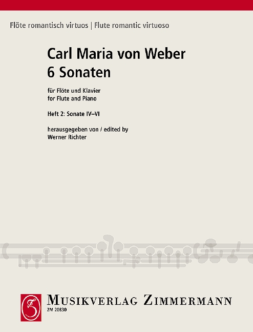 Six Sonatas Jähns-Verz. 99-104 Vol. 2, Nach dem Autograph und dem Erstdruck von 1811, for flute (violin) and piano