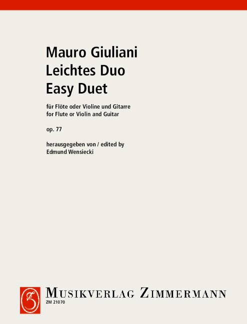 Easy Duet op. 77, for flute (violin) and guitar