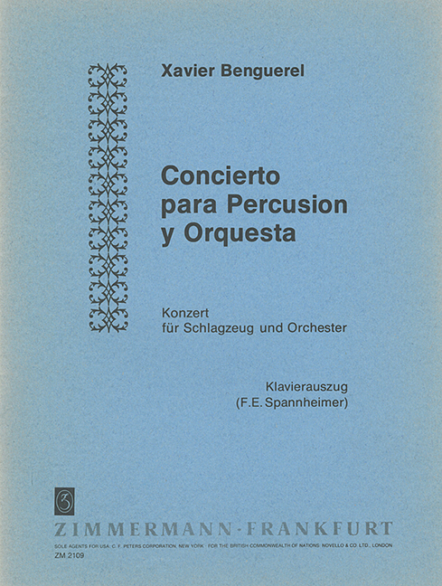 Concierto, for percussion and orchestra, Piano reduction