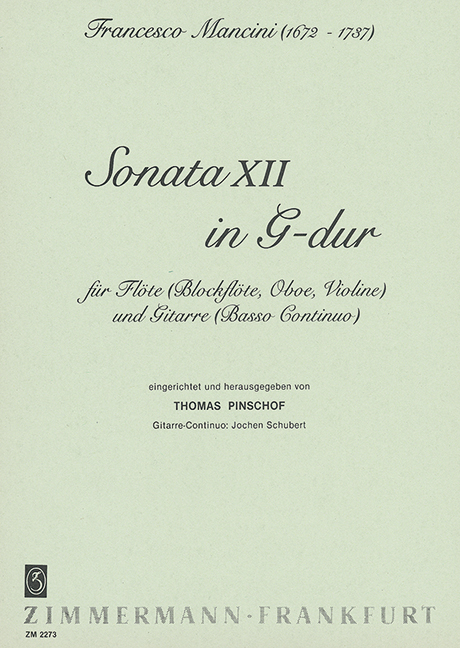 Sonata XII G major, for flute (recorder, oboe, violin) and guitar