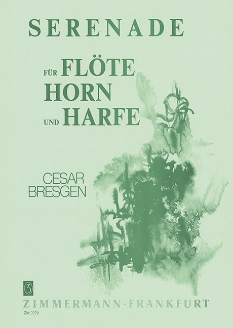 Serenade, for flute, horn in F and harp, Score and parts