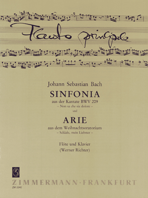 Sinfonia from Cantata BWV 209 / BWV 248, and aria from the Christmas oratorio BWV 248 Sleep my dearest, for flute and piano