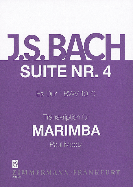 Suite IV BWV 1010, for marimba