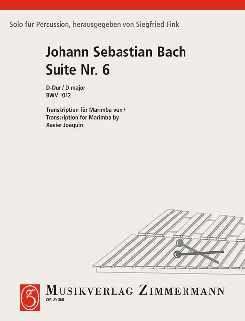 Suite VI BWV 1012, for marimba
