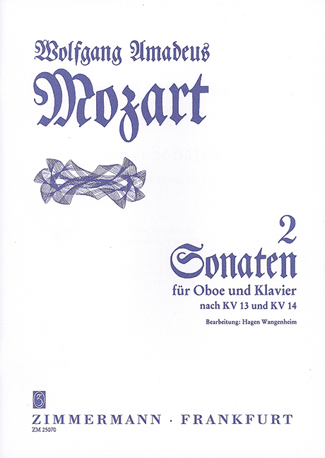 Sonata C major and F major KV 13 und 14, for oboe and piano