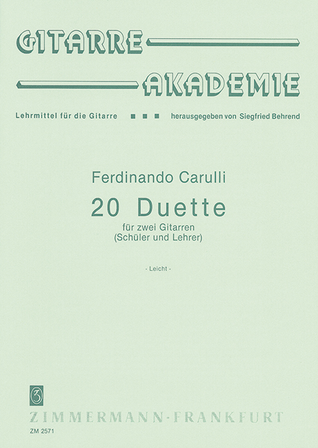 20 Duets (pupil and teacher), for 2 guitars, Teacher's edition