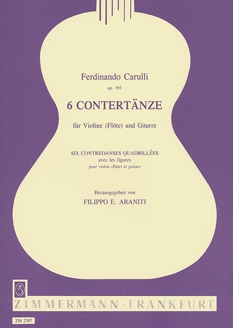 Six Counterdances op. 193, for violin (flute) and guitar