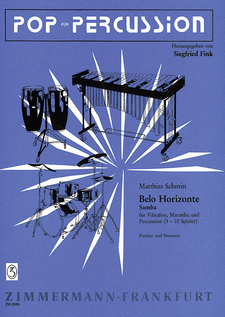 Belo Horizonte (Samba), for vibraphone, marimba and percussion (3?10 player), Score and parts