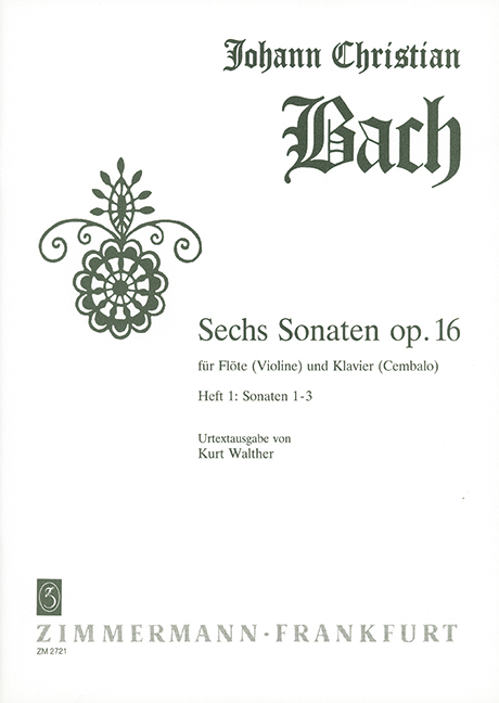 Six Sonatas op. 16 Book 1, Nr. 1-3, for flute (violin) and piano (harpsichord)