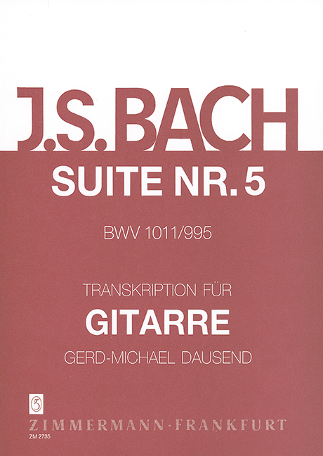 Suite No. 5 BWV 1011, for guitar